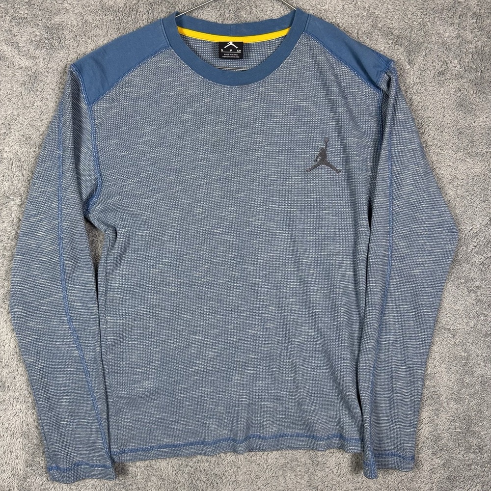 Jordan Shirt Mens S Waffle Thermal Crewneck Pullover Base Layer Knit Long Sleeve
